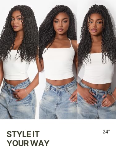 Trilumity Boho Twist 4C Straight Human Hair - Natural Black Hair Replacement Wig