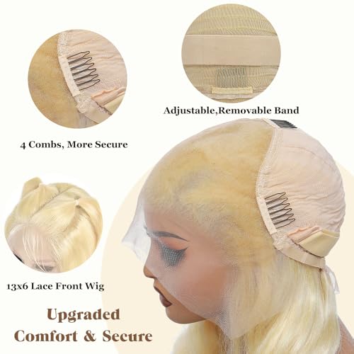 Trilumity 613 13X6 250 Density Body Wave Human Hair - Natural Black Hair Replacement Wig