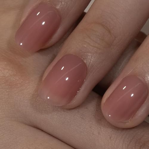 Trilumity Extra Honey Peach Pink Extra Short Square Soft Gel - Pink Press On Nails
