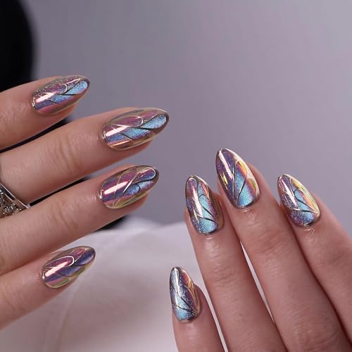 Trilumity Press On Nails Reusable Short Almond Soft Gel - Nude Pink Press On Nails