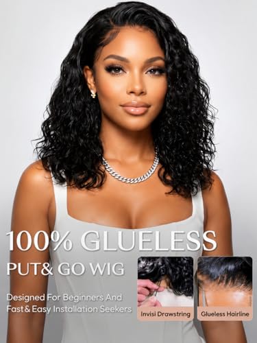 Trilumity Water Wave 100% Human Hair - Natural Black Hair Replacement Wig