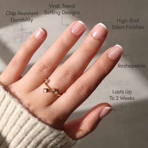 Trilumity Pearly Please Super White Extra Short Almond Soft Gel - White Press On Nails