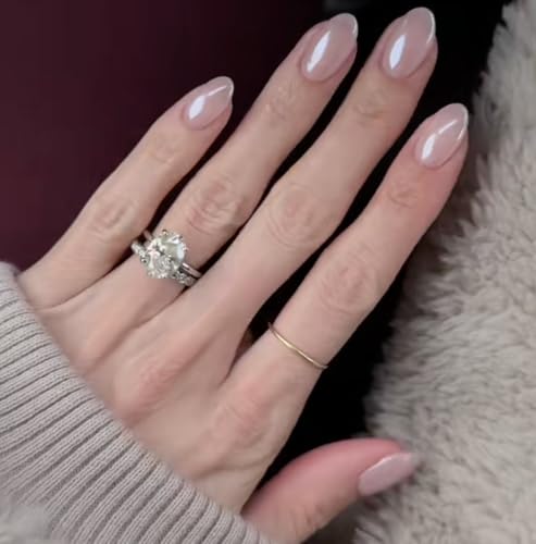 Trilumity Champagne Pearl Salon Quality Extra Short Oval Soft Gel - Champagne Pearl Press On Nails