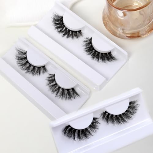 Trilumity Premium 3D5D 15 Includes 3 Wispy Reusable Faux Mink - Black False Lashes Set