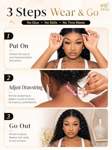 Trilumity 7X6 Burmese Drawstring Glueless Curly 100% Human Hair - Natural Color Hair Replacement Wig