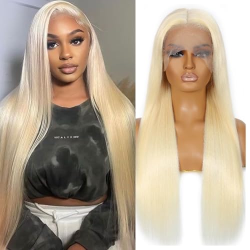 Trilumity 613 13X6 200 Density Deep Wave Human Hair - 613 Blonde Hair Replacement Wig