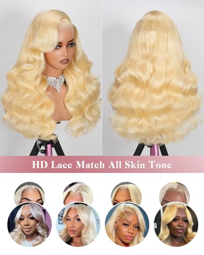 Trilumity 613 13X6 200 Density Body Wave Human Hair - Natural Black Hair Replacement Wig