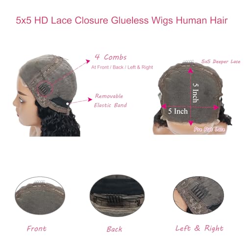 Trilumity Highlight Ombre 4/27 Wear Deep Wave Human Hair - Honey Blonde Hair Replacement Wig