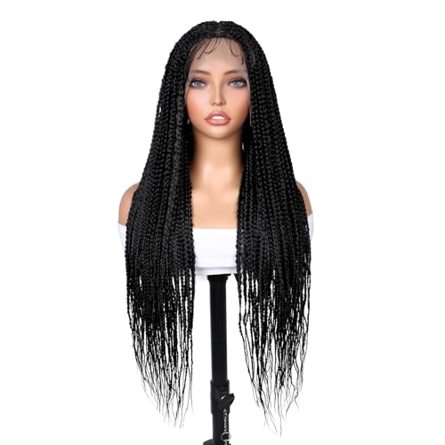 Trilumity Full Lace Box Deep Wave Synthetic Fiber - Natural Black Hair Replacement Wig