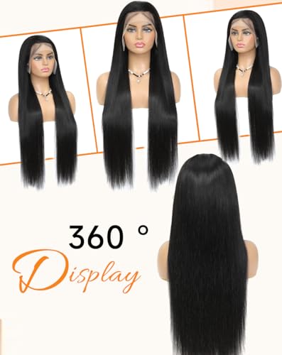 Trilumity 12A Virgin Straight 200 Straight Human Hair - Natural Black Hair Replacement Wig