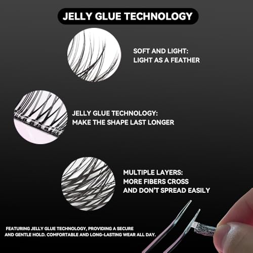Trilumity Lash Clusters Kit Individual Wispy Faux Mink Fiber - Black False Lashes