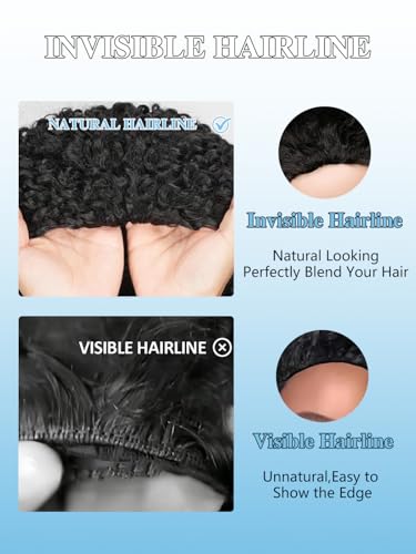 Trilumity Burmese Half For Women Curly Human Hair - Natural Black Hair Replacement Wig