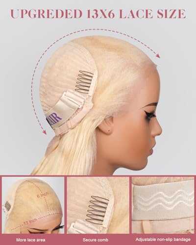 Trilumity 613 13X6 200 Density Body Wave Human Hair - Natural Black Hair Replacement Wig