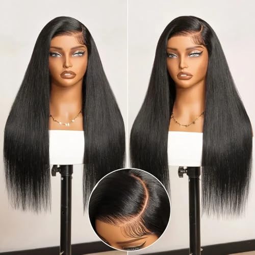 Trilumity 250 Density Straight Human Hair - Natural Black Hair Replacement Wig
