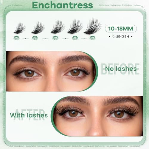 Trilumity Enchantress Lash Clusters Kit Wispy Faux Mink Fiber - Black False Lashes