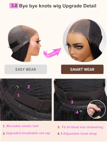 Trilumity Yaki Straight Human Hair - Natural Black Hair Replacement Wig