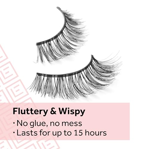 Trilumity Pre-Glued Light Wispy Faux Mink Fiber - Black False Lashes