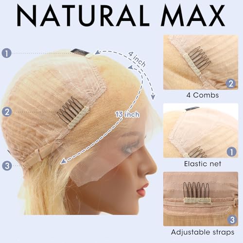 Trilumity 613 Blonde 16A Deep Wave Human Hair - 613 Blonde Hair Replacement Wig