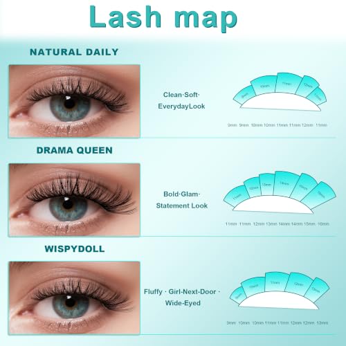 Trilumity Lash Clusters Kit Cluster Faux Mink Fiber - Black False Lashes