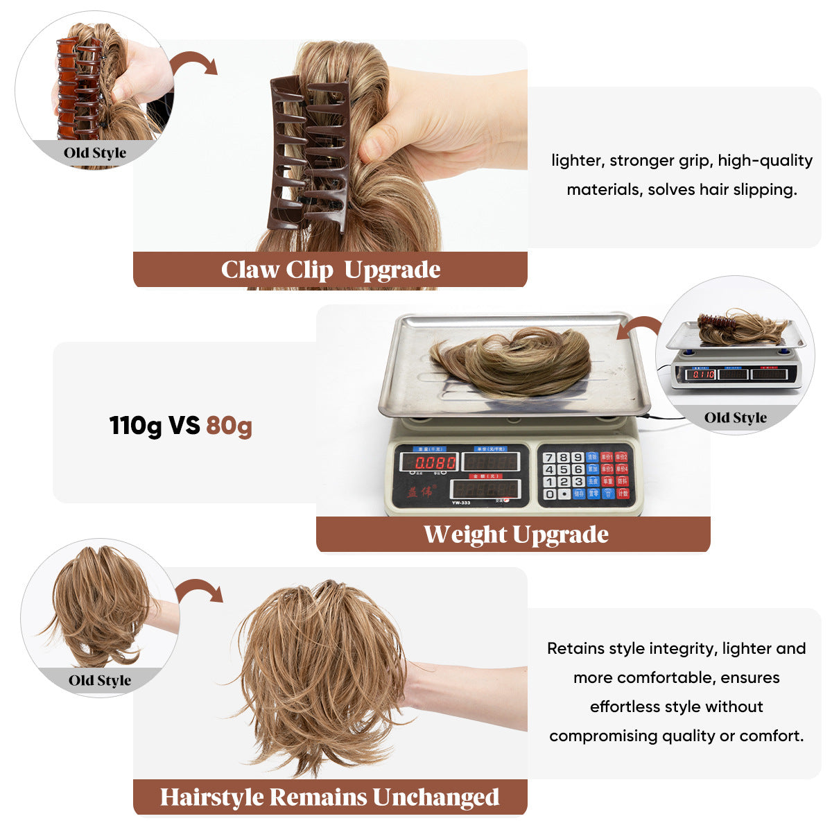 Trilumity Curly Ponytail in 1B, cap and adjustable band construction