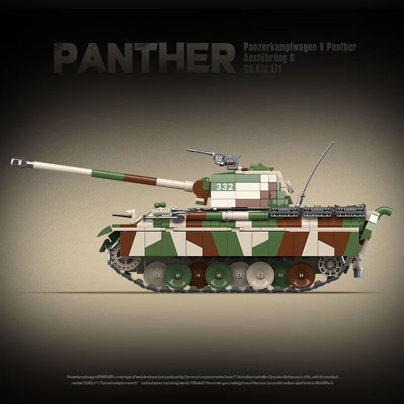 Trilumity Panther Tank G Building Block Set, 2,135-Piece