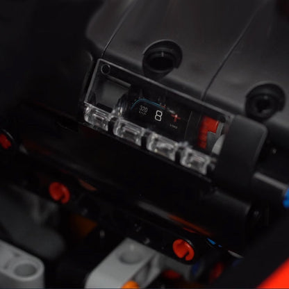 Trilumity Motorized Building Block Set: 1:8 Xx Track Hybrid Red Edition, The Ultimate Supercar, More Than 12 Features Restored(4100-Piece)