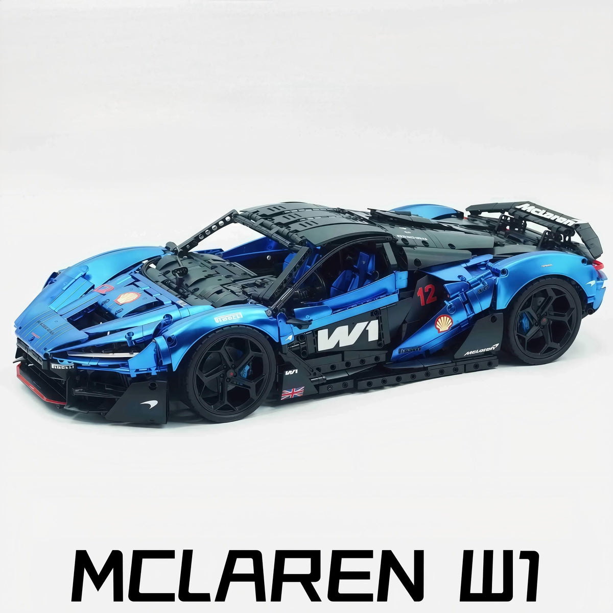 Trilumity Motorized Building Block Set: 1:8 The Ultimate British Woking Hypercar | Electric Sapphire Blue Custom Edition | Shipped in Original Gift