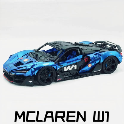 Trilumity Motorized Building Block Set: 1:8 The Ultimate British Woking Hypercar | Electric Sapphire Blue Custom Edition | Shipped in Original Gift