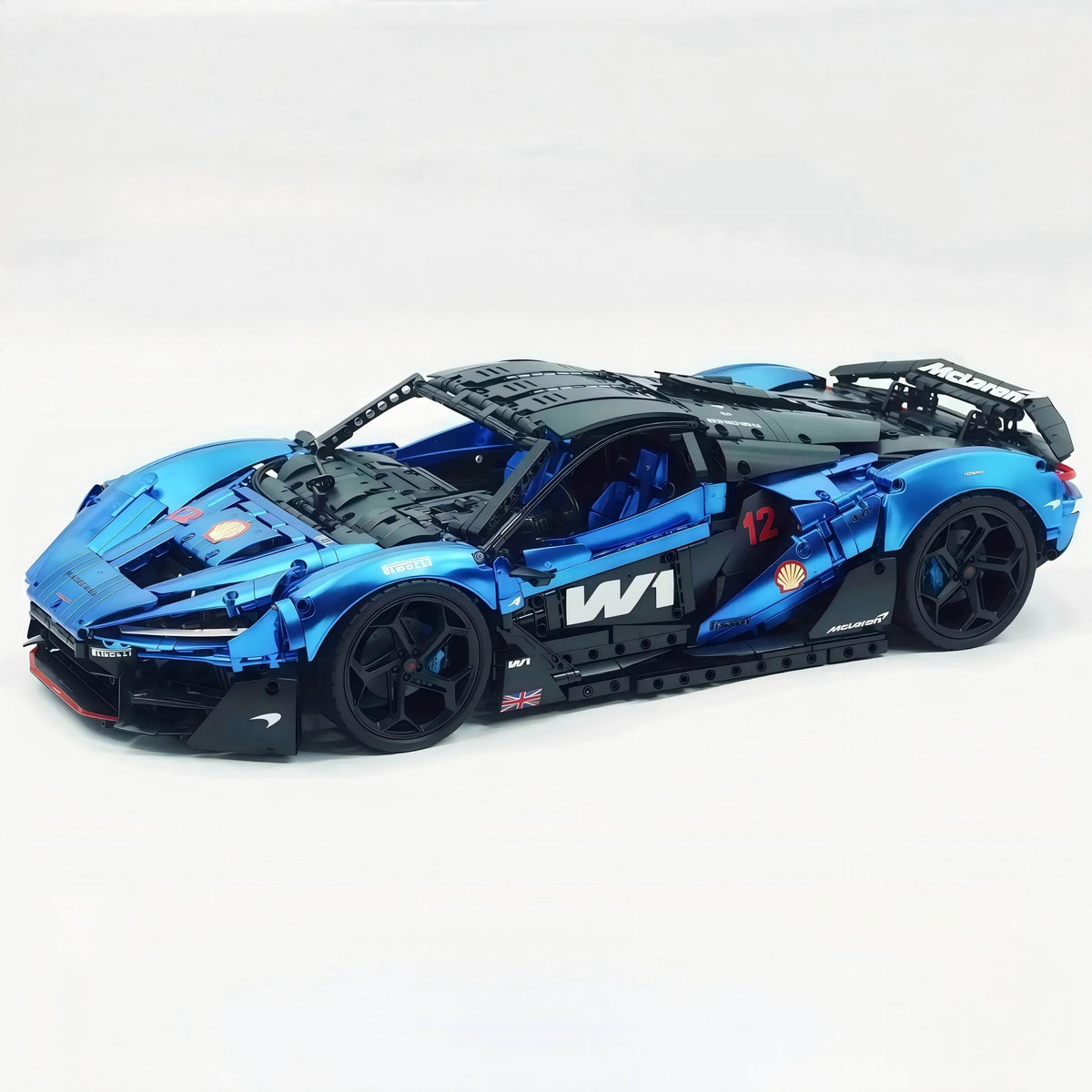 Trilumity Motorized Building Block Set: 1:8 The Ultimate British Woking Hypercar | Electric Sapphire Blue Custom Edition | Shipped in Original Gift