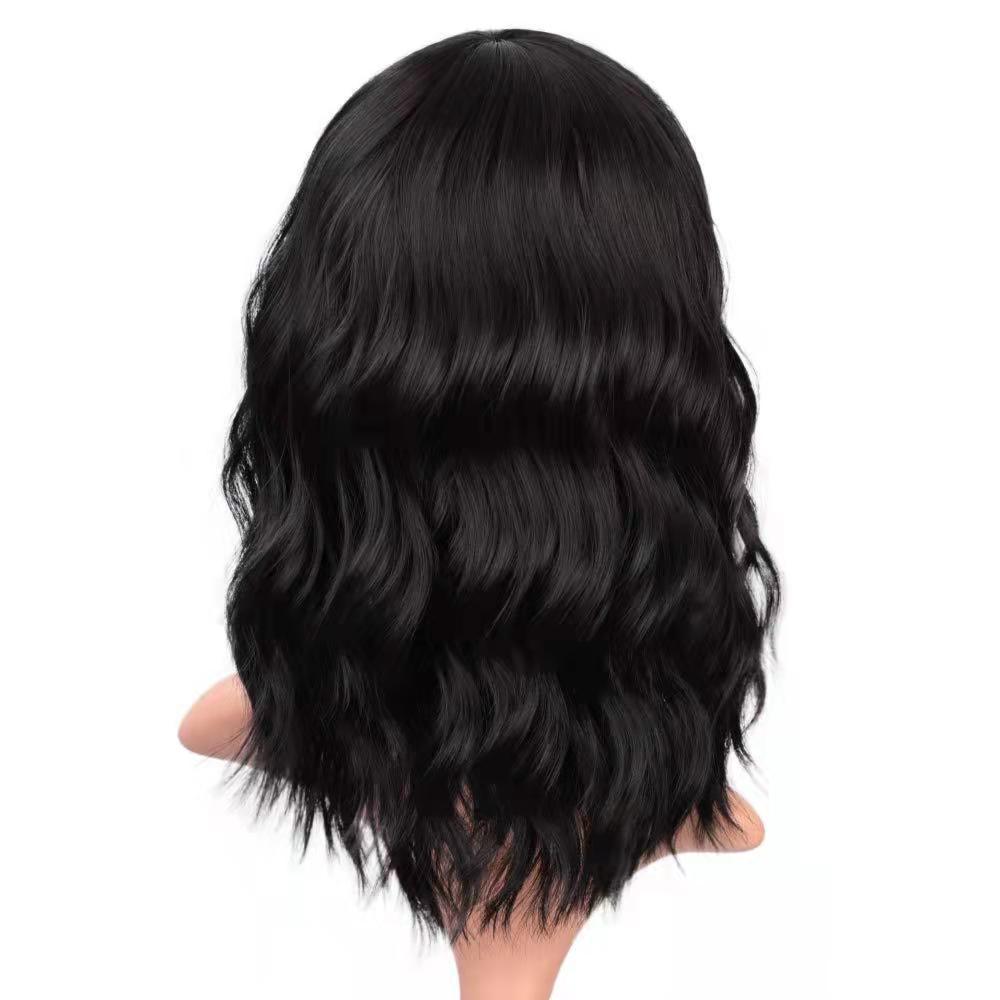 Trilumity Curly Wig with Bangs in Red, as supplied in packaging