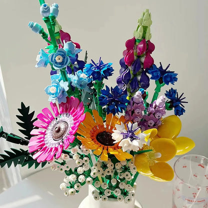 MOC Building Block Set: Botanical Wildflower Bouquet, Model 10030