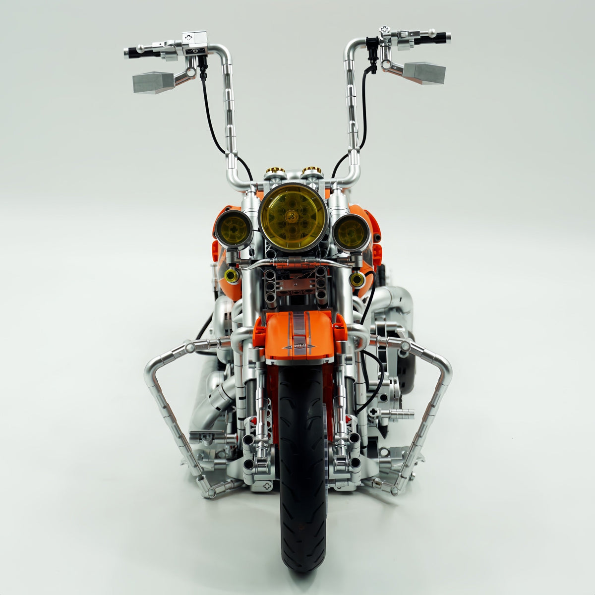 Trilumity Harley Heuer Fat Boy, Electroplating Body Building Block Set, 1:5 Scale, 2,392-Piece