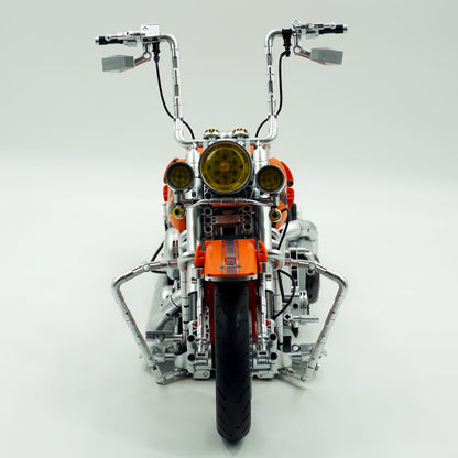 Trilumity Harley Heuer Fat Boy, Electroplating Body Building Block Set, 1:5 Scale, 2,392-Piece
