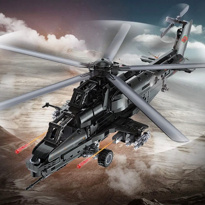 Trilumity WZ-10 Helicopter Building Block Set, Remote Control, 1,029-Piece