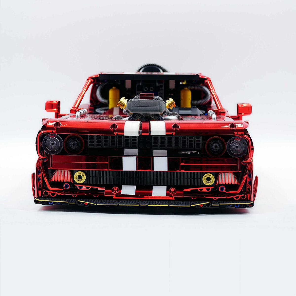 Trilumity Motorized Building Block Set: 1: 8 Dodge Challenger, Electroplating Mirror Red Customized Version (3751-Piece)