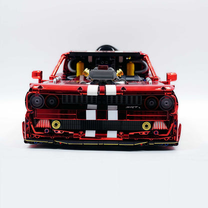 Trilumity Motorized Building Block Set: 1: 8 Dodge Challenger, Electroplating Mirror Red Customized Version (3751-Piece)