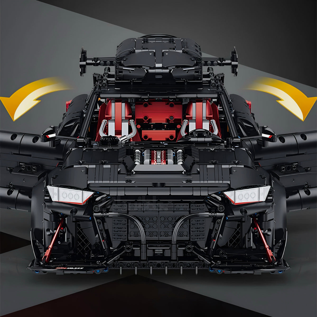 Trilumity Motorized Building Block Set: 1:8 Audi Rs6 Quattro Widebody Wagon | Matte Black Power | 4189+-Piece