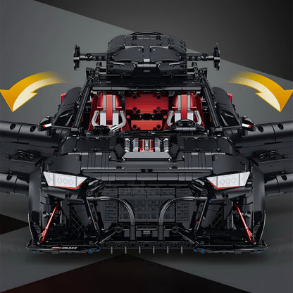 Trilumity Motorized Building Block Set: 1:8 Audi Rs6 Quattro Widebody Wagon | Matte Black Power | 4189+-Piece