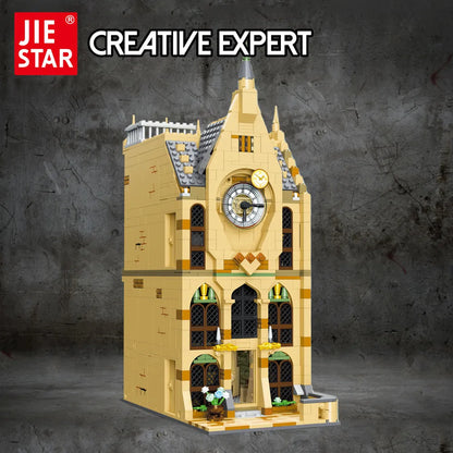 JieStar MOC Building Block Set: Harry Potter MOC Hogwarts Magic Clock Tower, Model JJ9005