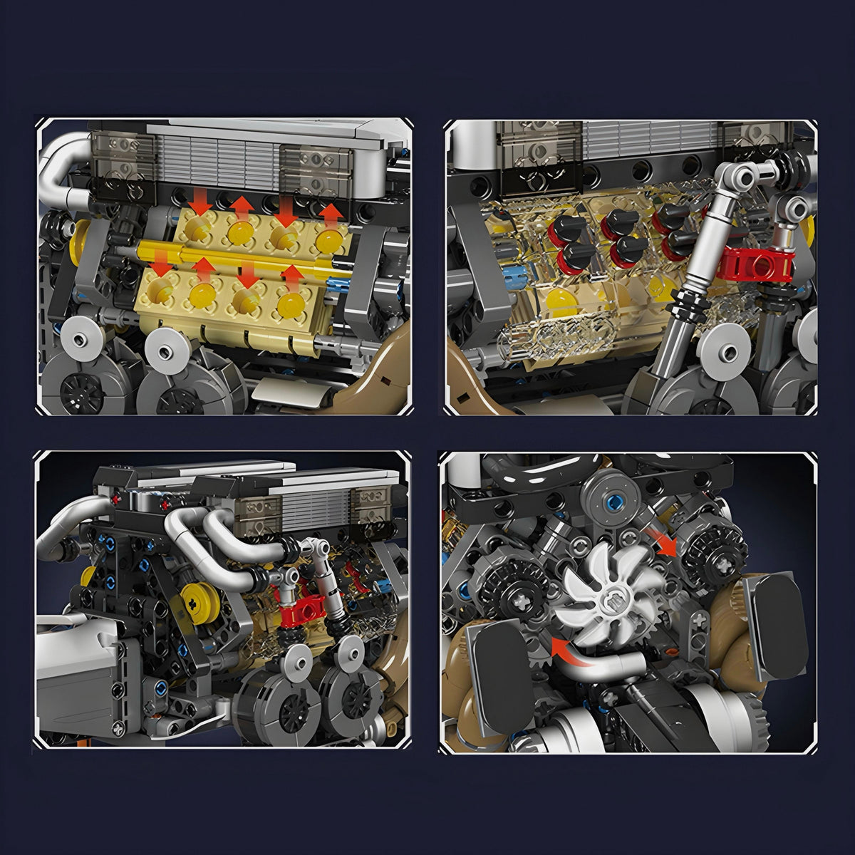 Trilumity Motorized Building Block Set: Bgt Supercar W16 Engine (957-Piece)