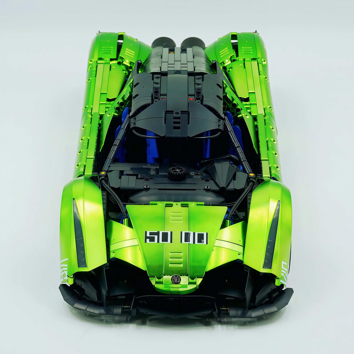 Trilumity Building Block Set: 1:8 Devel sixteen V16 | Neon Green Custom Edition | Officially licensed (4016Piece)