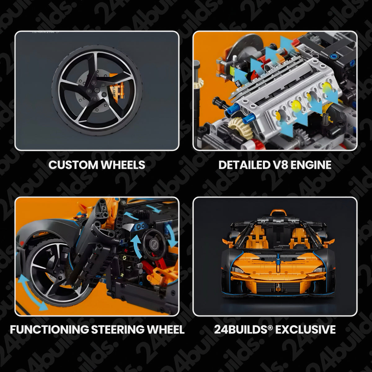 Trilumity McLaren Sabre Sharpens the Supercar - A Precision Superbuild Building Block Set, 1:8 Scale, Remote Control, 3,862-Piece