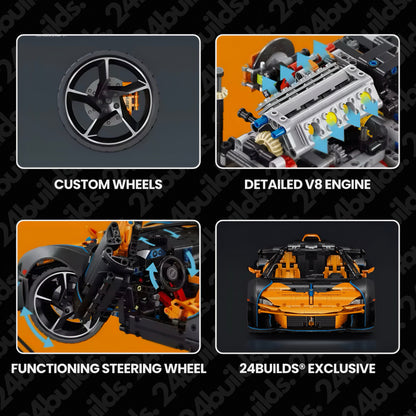 Trilumity McLaren Sabre Sharpens the Supercar - A Precision Superbuild Building Block Set, 1:8 Scale, Remote Control, 3,862-Piece