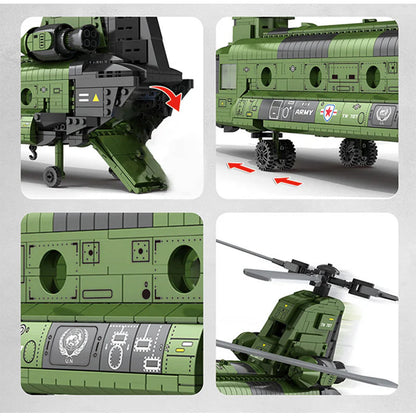 Trilumity Transport Helicopter Building Block Set, 1,632-Piece