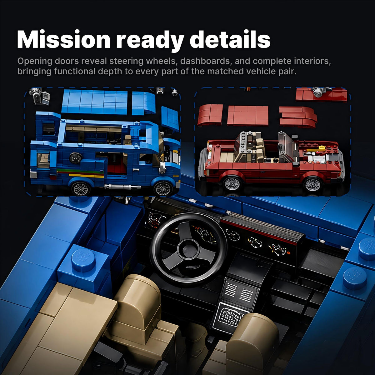 Trilumity Building Block Set: Signal Hunters Set | 1980s Surveillance Duo (1060-Piece)