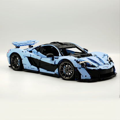 Trilumity Building Block Set: 1: 8 The Ultimate British Hybrid Hypercar | Gulf Blue Custom Edition(3893-Piece)