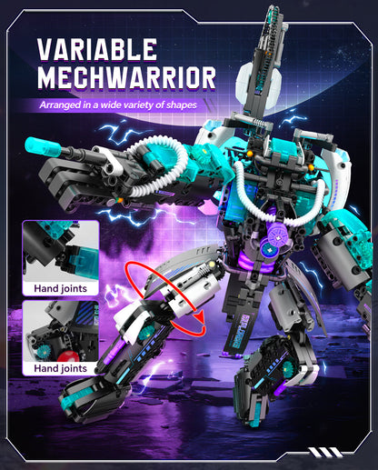 Trilumity 2 in 1 Transforming Electric Space Gun and Robot Building Toy, Futuristic Mechanical Interactions and Building Block Set, 3,037-Piece