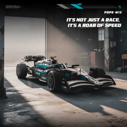 Trilumity Building Block Set: 1:8 Mercedes-Benz Abu Dhabi W15 F1 Racing Car (1936-Piece)