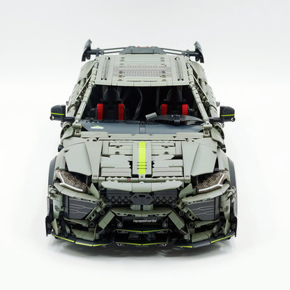 Trilumity Motorized Building Block Set: 1:8 The Ultimate Italian Super Suv | Remote Controlled | Grey Plating Limited Edition- 3223Piece