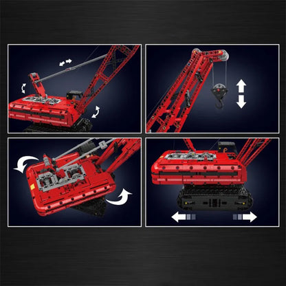 Mould King MOC Building Block Set: Motorized Red Crawler Crane, Model 15070